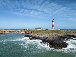 Warning Prints: Aerial view of Buchan Ness Lighthouse