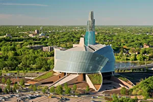 Antoine Predock Architect Prints: Aerial view of the Canadian Museum for Human Rights (CMHR), Winnipeg, Manitoba, Canada