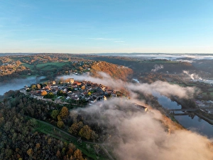 Occitanie Prints: Aerial view of Capdenac Haut, Lot, Occitanie, France