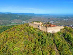 Alsace Gallery: Aerial view at the castle Hohlandsberg near Colmar, Haut-Rhin, Alsace