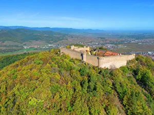 Alsace Gallery: Aerial view at the castle Hohlandsberg near Colmar, Haut-Rhin, Alsace