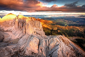 Climate Prints: Aerial view of Catinaccio (Rosengarten)