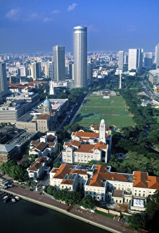 Hanan Isachar Prints: Aerial view over central Singapore