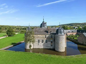 Images Dated 20th January 2023: Aerial view at Chateau de Lavaux-Sainte-Anne near Rochefort, Ardennes, Wallonia, Province Namur