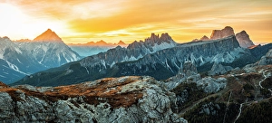 Footpath Prints: Aerial view of Cinque Torri, Antelao