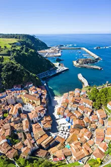 Images Dated 29th April 2020: Aerial view of Cudillero, Asturias, Spain
