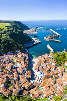 Aerial view of Cudillero, Asturias, Spain