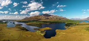 Lough Prints: Aerial View over Derryclare Lough, Connemara, County Galway, Ireland