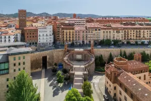 Aragon Prints: Aerial view of the Escalinata del Ovalo staircase, Teruel, Aragon, Spain