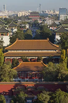 Images Dated 10th March 2014: Aerial view of The Forbidden City and cityscape, Beijing, China