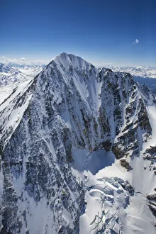 Aerial Photography Gallery: Aerial view of Forni Glacier and Mount Cevedale Valtellina Lombardy Italy Europe