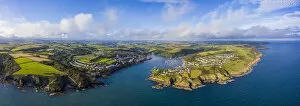 Images Dated 21st November 2019: Aerial view over Fowey, Cornwall, England