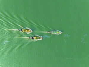 Images Dated 20th July 2023: Aerial view of fruits on the boat in Kaptai Lake, Rangamati, Bangladesh
