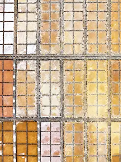 Salt Pond Prints: Aerial view of geometric shapes of salt evaporation ponds
