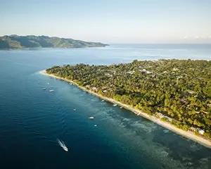 Aerial view of Gili Islands, Lombok Region, Indonesia