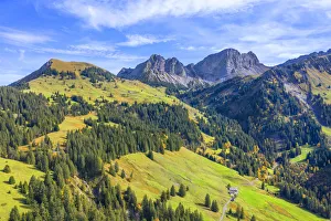 Schweizerisch Prints: Aerial view from Glaubielen pass at Giswilerstock, Obwalden, Switzerland