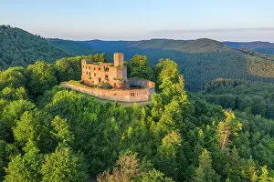 Images Dated 15th March 2023: Aerial view at Grafenstein castle, Merzalben, Palatinate forest, Rhineland-Palatinate, Germany
