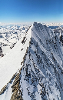 Steep Prints: Aerial view of Gran Zebru mountain, Stelvio National Park, Valfurva, Lombardy, Italy