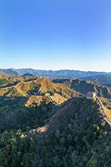 Watchtower Prints: Aerial view of the Great Wall of China at Jinshanling (UNESCO World Heritage Site)