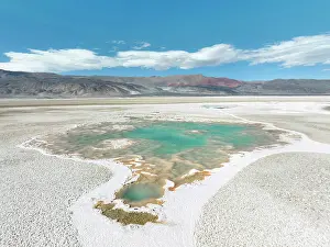 Cordillera Prints: Aerial view of the Green Lagoon (Laguna Verde) in the Antofalla Salt Flat (Salar de Antofalla)
