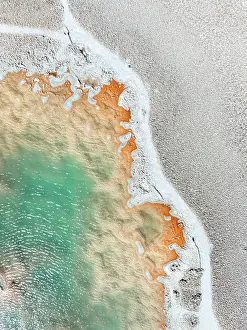 Cordillera Prints: Aerial view of the Green Lagoon (Laguna Verde) in the Antofalla Salt Flat (Salar de Antofalla)