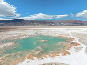Cordillera Prints: Aerial view of the Green Lagoon (Laguna Verde) in the Antofalla Salt Flat (Salar de Antofalla)