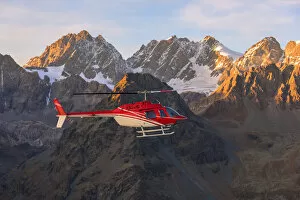 Aircraft Gallery: Aerial view of helicopter in flight on peaks of the Bernina Group, border of Italy