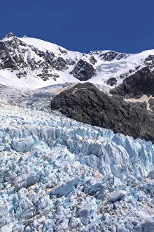 Aerial view from the helicopter of the Franz Joseph glacier, West Coast, South Island