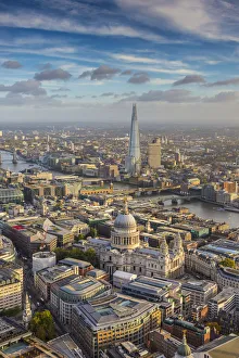 Helicopter Prints: Aerial view from helicopter, London, England