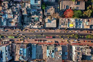 Borough Prints: Aerial view of historical and tourist attractions capital city New Delhi, India