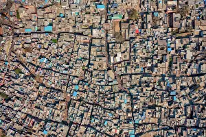 Townscape Prints: Aerial view of historical and tourist attractions capital city New Delhi, India