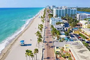 Broadwalk Prints: Aerial View of Hollywood Beach Hollywood Beach Broadwalk Hollywood, Broward, Florida, USA