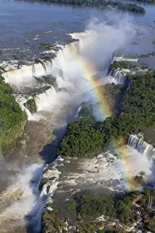 Majestic Prints: Aerial view over Iguacu Falls, Iguacu (Iguazu) National Park, Brazil