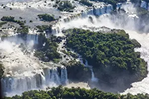 Aerial view over Iguacu Falls, Iguacu (Iguazu) National Park, Brazil