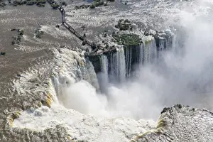 Aerial view over Iguacu Falls, Iguacu (Iguazu) National Park, Brazil