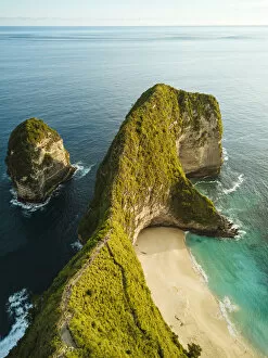 Aerial View of Kelingking Beach, Klungkung, Nusa Penida, Bali, Indonesia