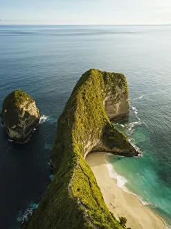 Aerial View of Kelingking Beach, Klungkung, Nusa Penida, Bali, Indonesia