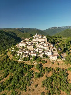 Umbria Prints: Aerial View over Labro, Lazio, Italy