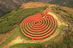 Cultures Prints: Aerial view of the labyrinth of Castel di Lucio