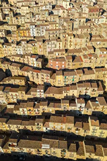 Roads Prints: Aerial view of the labyrinthine houses of the old town of Gangi