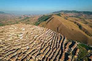 Rooftop Prints: Aerial view of the labyrinthine houses of the old town of Gangi