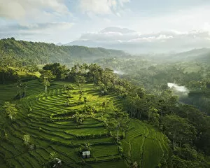 Images Dated 21st June 2019: Aerial View of Landscape near Sidemen, Bali, Indonesia
