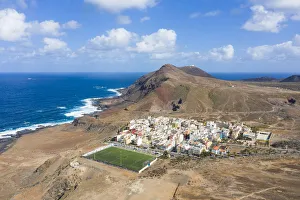 Aerial view of Las Coloradas village, Las Palmas, Gran Canaria, Canary Islands, Spain
