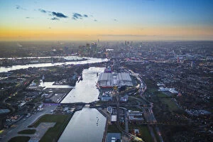Images Dated 22nd December 2014: Aerial view over London Excel and Royal Victoria Dock, London, England