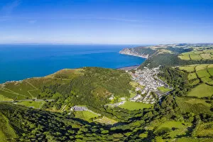 Images Dated 14th November 2019: Aerial view of Lynton, Emoor National Park, North Devon, England