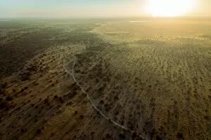 Images Dated 27th August 2021: Aerial view of Makgadikgadi Salt Pans, Botswana