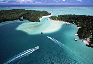 Aerial view over Mauritius