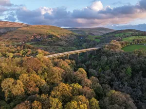 April Prints: Aerial view of Meldon Viaduct in Dartmoor National Park