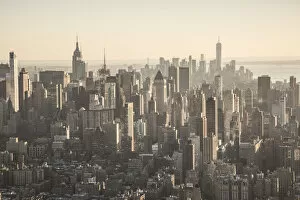 Aerial view over Midtown Manhattan, New York City, USA