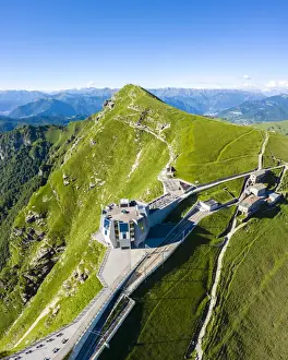 Ceresio Prints: Aerial view of the Monte Generoso and Mario Bottas Fiore di Pietra restaurant